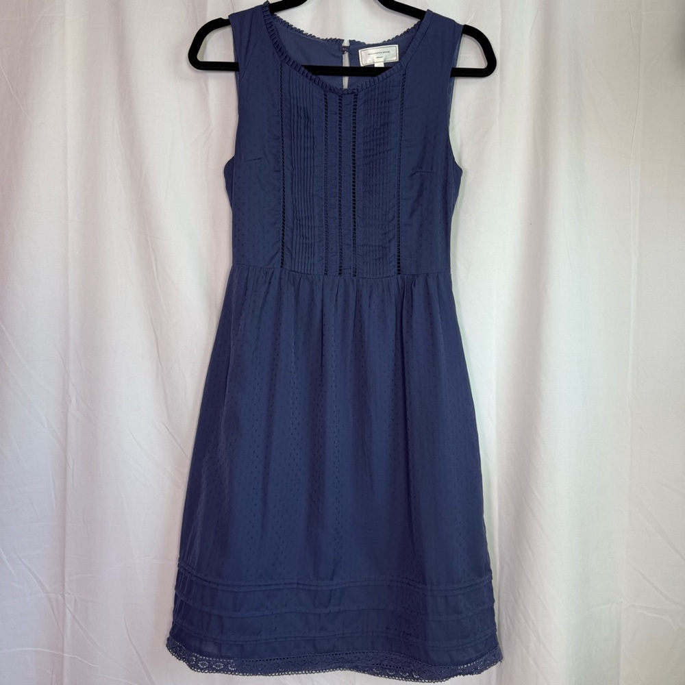Moulinette Soeurs Navy Sleeveless Eyelet Midi Dress - Size 2